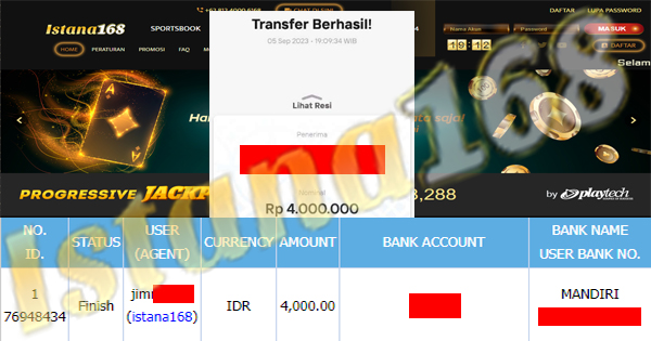 BUKTI KEMENANGAN WD MEMBER IDR 4.000.000