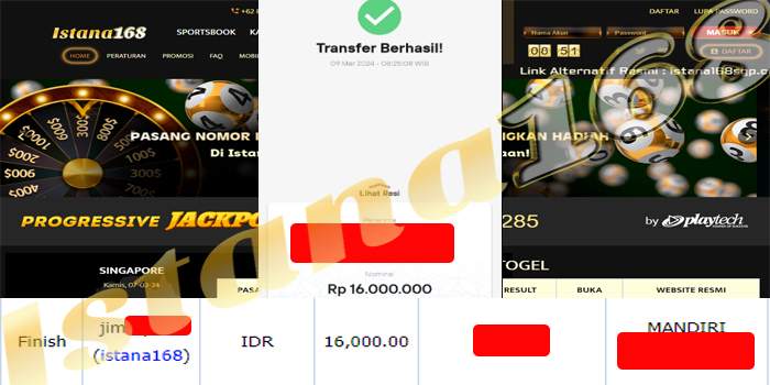BUKTI KEMENANGAN WD MEMBER IDR 16.000.000
