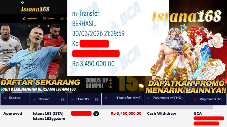 Mohon untuk selalu menghubungi Istana168 melalui kontak resmi berikut: - Whatsapp : +6281240006168 - Telegram : istana168 - LINE : istana168 - Facebook : istana168terpercaya