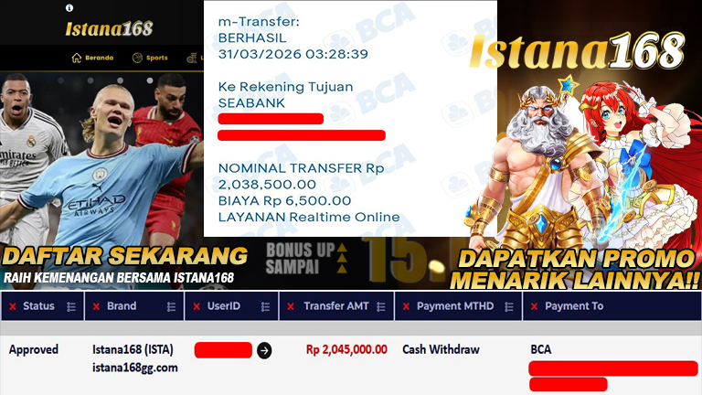 Mohon untuk selalu menghubungi Istana168 melalui kontak resmi berikut: - Whatsapp : +6281240006168 - Telegram : istana168 - LINE : istana168 - Facebook : istana168terpercaya