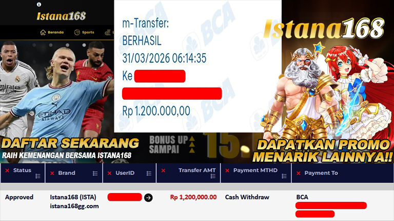 Mohon untuk selalu menghubungi Istana168 melalui kontak resmi berikut: - Whatsapp : +6281240006168 - Telegram : istana168 - LINE : istana168 - Facebook : istana168terpercaya