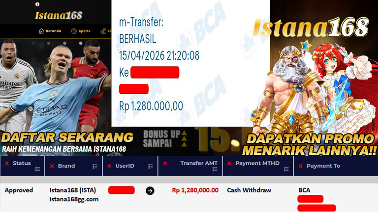 Mohon untuk selalu menghubungi Istana168 melalui kontak resmi berikut: - Whatsapp : +6281240006168 - Telegram : istana168 - LINE : istana168 - Facebook : istana168terpercaya