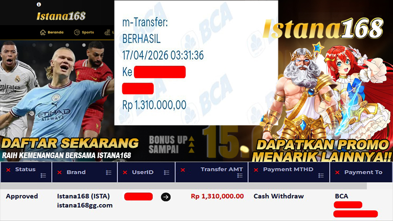 Mohon untuk selalu menghubungi Istana168 melalui kontak resmi berikut: - Whatsapp : +6281240006168 - Telegram : istana168 - LINE : istana168 - Facebook : istana168terpercaya