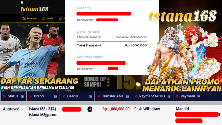 Mohon untuk selalu menghubungi Istana168 melalui kontak resmi berikut: - Whatsapp : +6281240006168 - Telegram : istana168 - LINE : istana168 - Facebook : istana168terpercaya