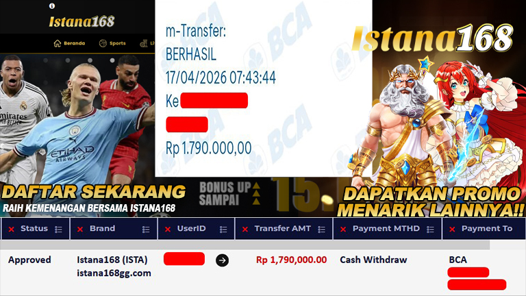 Mohon untuk selalu menghubungi Istana168 melalui kontak resmi berikut: - Whatsapp : +6281240006168 - Telegram : istana168 - LINE : istana168 - Facebook : istana168terpercaya