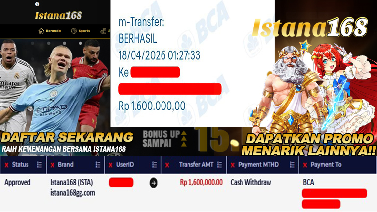 Mohon untuk selalu menghubungi Istana168 melalui kontak resmi berikut: - Whatsapp : +6281240006168 - Telegram : istana168 - LINE : istana168 - Facebook : istana168terpercaya