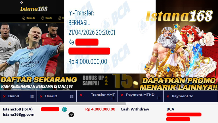 Mohon untuk selalu menghubungi Istana168 melalui kontak resmi berikut: - Whatsapp : +6281240006168 - Telegram : istana168 - LINE : istana168 - Facebook : istana168terpercaya