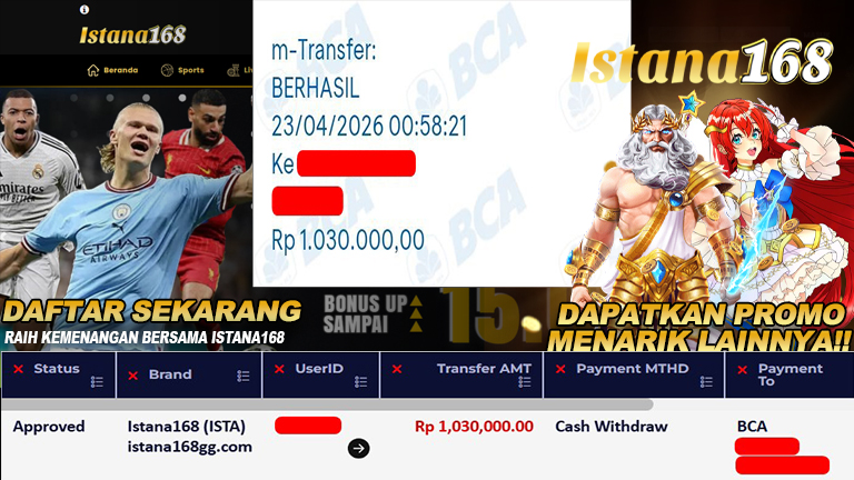 Mohon untuk selalu menghubungi Istana168 melalui kontak resmi berikut: - Whatsapp : +6281240006168 - Telegram : istana168 - LINE : istana168 - Facebook : istana168terpercaya