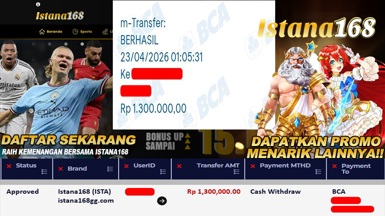 Mohon untuk selalu menghubungi Istana168 melalui kontak resmi berikut: - Whatsapp : +6281240006168 - Telegram : istana168 - LINE : istana168 - Facebook : istana168terpercaya