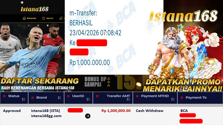 Mohon untuk selalu menghubungi Istana168 melalui kontak resmi berikut: - Whatsapp : +6281240006168 - Telegram : istana168 - LINE : istana168 - Facebook : istana168terpercaya