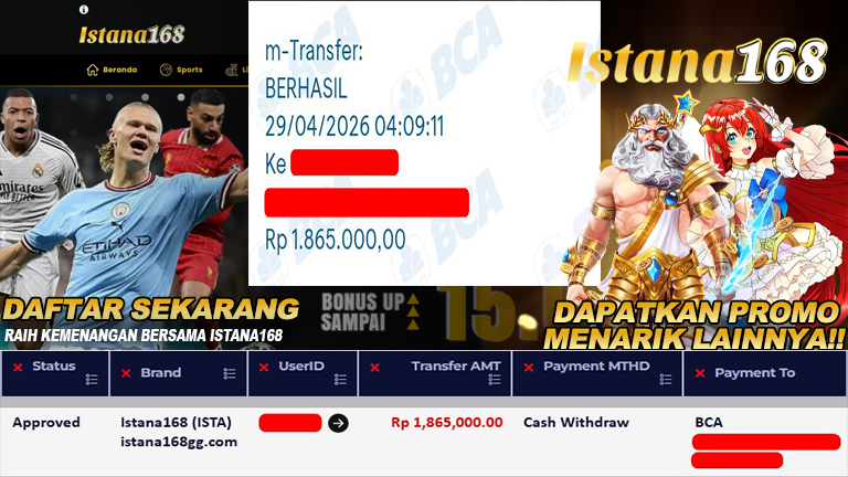 Mohon untuk selalu menghubungi Istana168 melalui kontak resmi berikut: - Whatsapp : +6281240006168 - Telegram : istana168 - LINE : istana168 - Facebook : istana168terpercaya