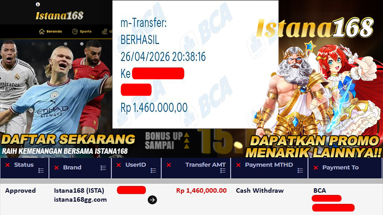 Mohon untuk selalu menghubungi Istana168 melalui kontak resmi berikut: - Whatsapp : +6281240006168 - Telegram : istana168 - LINE : istana168 - Facebook : istana168terpercaya