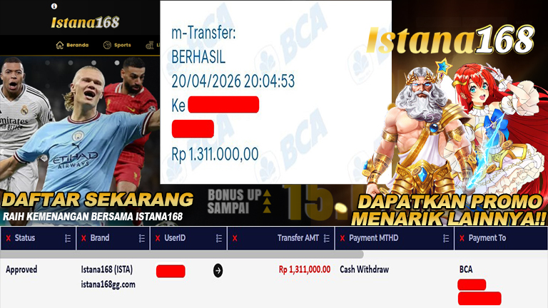 Mohon untuk selalu menghubungi Istana168 melalui kontak resmi berikut: - Whatsapp : +6281240006168 - Telegram : istana168 - LINE : istana168 - Facebook : istana168terpercaya